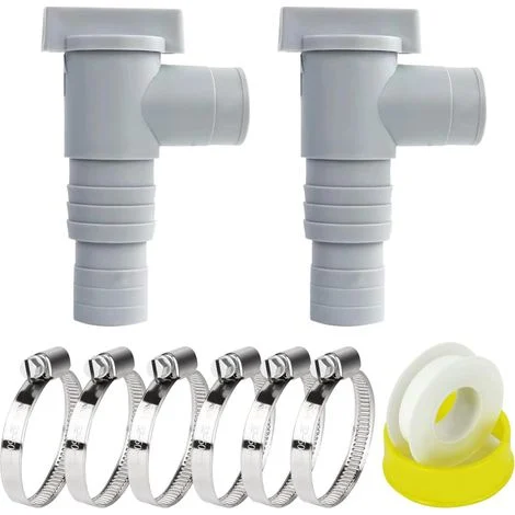 Valvola per piscina da 32 mm e 38 mm, valvola di manutenzione/chiusura piscina con attacco per tubo flessibile da 32/38 mm, attacco per piscina da 32 a 38 mm, accessori per piscina fuori terra, valvol