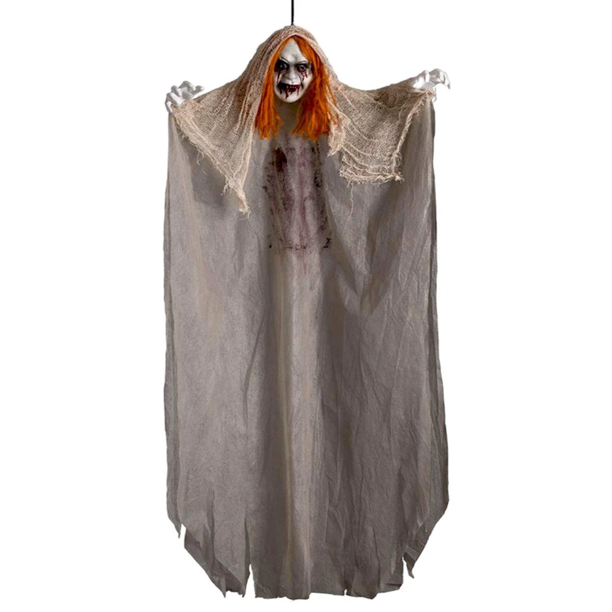 Scheletro zombie capelli arancioni