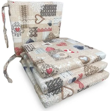 COPRISEDIA morbidone TESSUTO LONETA Tirolese SHABBY Rosso CUSCINO SEDIA sfoderabile