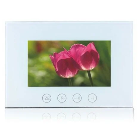 VIDEOCITOFONO 2 FILI 1 2 3 4 MONITOR LCD TOUCH FAMILIARE BIFAMILIARE CONDOMINIALE TELECAMERA (1 Monitor 7" Bianco)