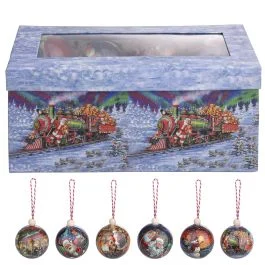 Set 14 palle natalizie con fiocco, Ø7,5 cm, Santa's House