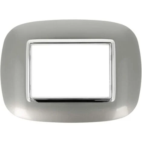 Placca Oval 503 3M Moduli Silver Compatibile con Bticino Axolute