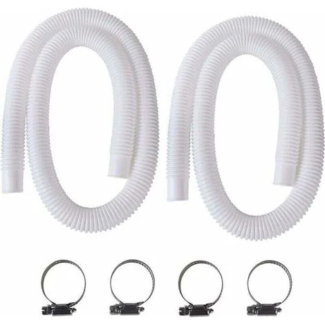 Tubo per piscina, tubo in due pezzi da 32 mm per piscine fuori terra, tubo da 150 cm/59 pollici per pompe per piscine Intex da 330 GPH, 530 GPH e 1000 GPH