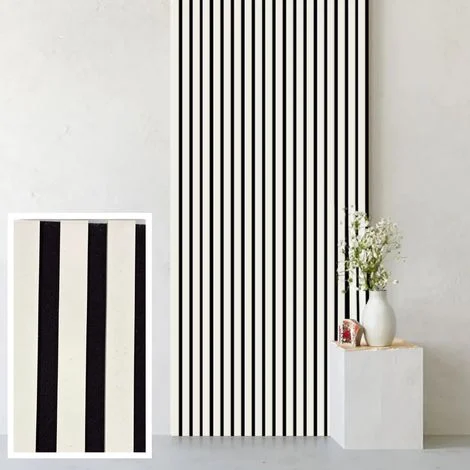 4 pannelli fonoassorbenti decorativi flessibili in mdf per uso interno bianco 60x275 cm