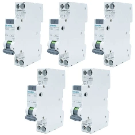 Kit Magnetotermici differenziali Siemens 10A 1P+N 30MA AC 4,5KA 5SV13131KK10