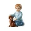 ROYAL COPENHAGEN BIMBO SEDUTO CON CANE