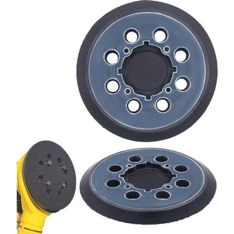 Platorello abrasivo da 125 mm per Dewalt, platorello abrasivo a 8 fori da 5 pollici per DWE6421, 6421K, DWE6423, 6423K, DCW210B, DWE64233 e N329079, platorello di ricambio con fissaggio a strappo.