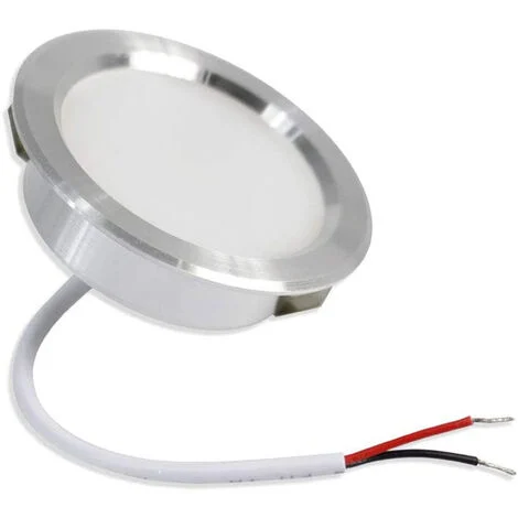 Faretto led 3 watt ad incasso rotondo luce calda 3000 k opaco con bordo argento