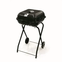 Bbq quadrato con coperchio e 2 ruote