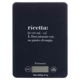 Bilancia da cucina digitale 5Kg, top in vetro temperato, Victionary Ricetta