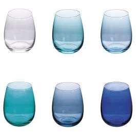 Set 6 bicchieri acqua 500 ml in vetro, Happy Hour Ocean
