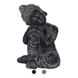 Buddha pensante statua decorativa in poliresina 25x27,5x33 cm, Esté
