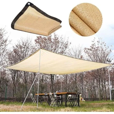 Vela ombreggiante rettangolare beige, traspirante e resistente ai raggi UV al 90%, ideale per serre, pergolati, giardini e piscine, 4x6 metri (13x19 piedi).