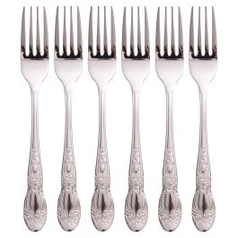 Set 6 forchette in acciaio inox, silver lucido, Wonderland