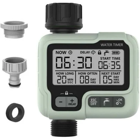 Timer automatico per irrigazione da giardino, timer per irrigazione da esterno, verde, 1712,555,5 cm