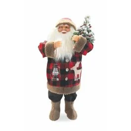 Babbo Natale tartan h. 80 cm