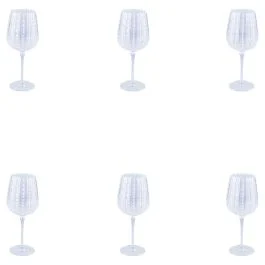 Set 6 calici 500 ml in vetro lavorato, Shiraz