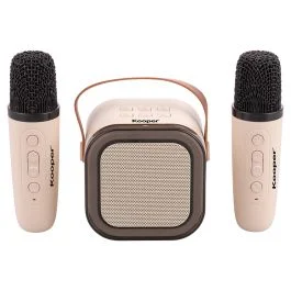 Mini cassa karaoke portatile RGB, 2 microfoni wireless, Kooper