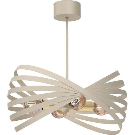 Lampada a sospensione Luminex Sparkle crema oro 4xE27