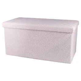Panca contenitore multiuso effetto teddy, beige, Sibilla
