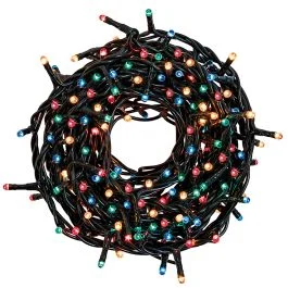 Filo 1000 led multicolor, 49,95 m, uso esterno, 8 giochi luce, Santa's House