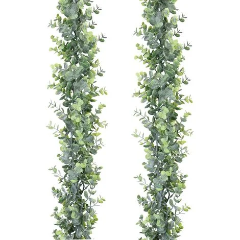 Ghirlanda artificiale di eucalipto verde resistente ai raggi UV (set da 2), decorazione per matrimoni, archi o pareti interne/esterne
