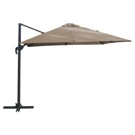 Ombrellone lampara tortora 3x3 m, Deluxe Esté