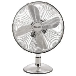 Ventilatore da tavolo 4 pale, 3 velocità, 35 W, silver, Kooper