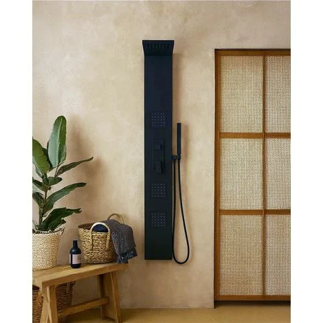 Pannello doccia idromassaggio Ibiza quadro in alluminio nero