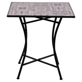 Tavolo quadrato da esterno 70x70 cm in ferro e ceramica, Taormina Esté