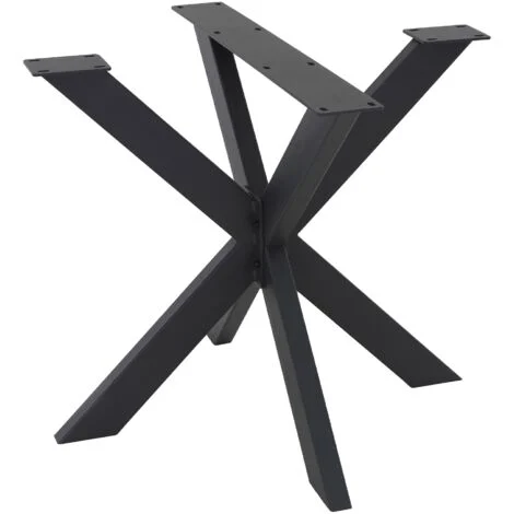ML-Design Base Tavolo Telaio Gambe a Croce Spider 85 x 71 x 85 cm Struttura Scrivania Tavolo da Pranzo Tavolino da Salotto Caffè Ufficio Lavoro Design Industriale Piedi Mobili Fai da Te Metallo Nero