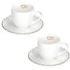 PORCELLANA BIANCA SET 2 TAZZE CAFFE MOMENTI ORO