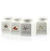PORCELLANA BIANCA SET 4 BARATTOLI DECO SPEZIE