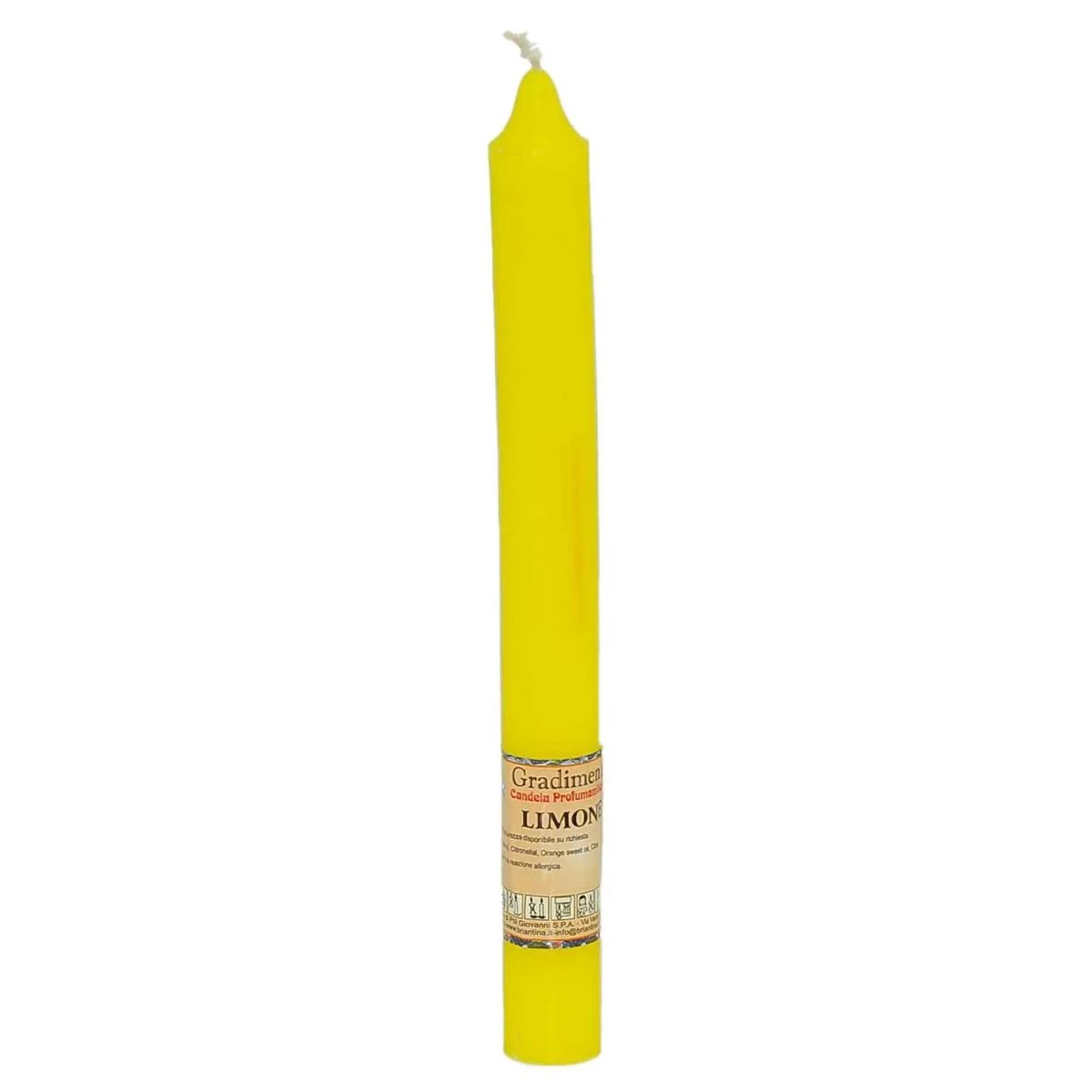 Candela h22 cm. Grad. Limone Gialla