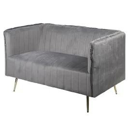 Divano vintage 2 posti 126x75x82 cm, grigio, Sibilla