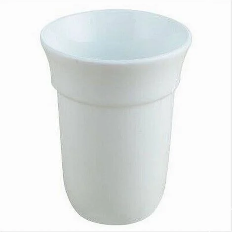 Cleafe - Bicchiere Ricambio Porta Scopino Wc In Ceramica Bianca Bagno Accessorio 59348 -
