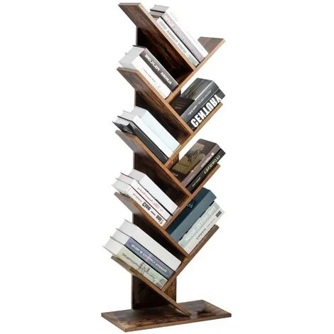 Libreria Design Moderno Industriale Scaffale 10 Ripiani legno MDF Casa Ufficio