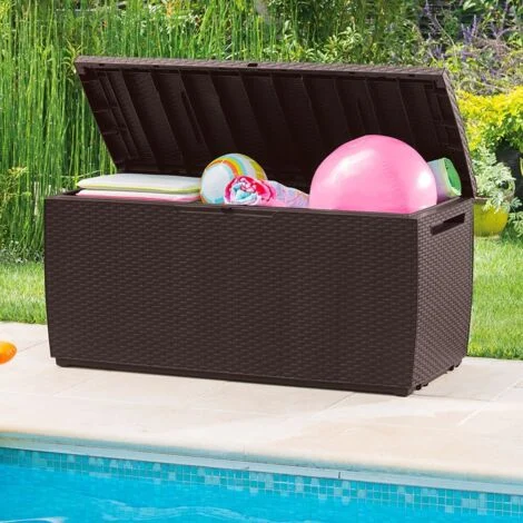 Keter Capri baule cassapanca per esterno e interno in resina effetto rattan 300L