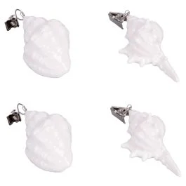 Set 4 pesi fermatovaglia in ceramica, bianco, Ocean