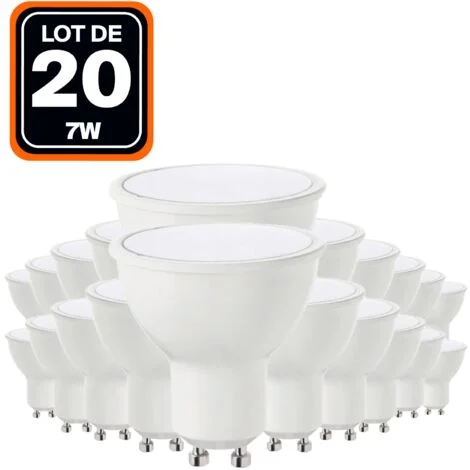 Lotto di 20. Lampadina LED 7W 3000K Luce calda. GU10 LED Alta luminosità