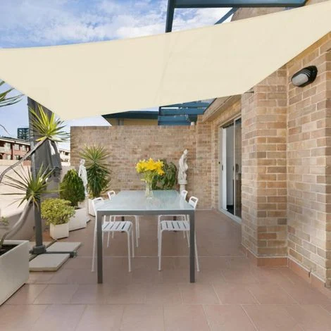 Vela ombreggiante rettangolare 3x6 m, in tessuto PES impermeabile, con protezione UV al 95%, ideale per esterni, giardino, terrazzo e campeggio, con kit di fissaggio.