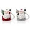 EVVIVA SET 2 TAZZE CAFFE' UPSIDE DOWN BABBO NATALE CON ALBERO