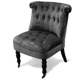 Poltrona salotto con ruote design vintage, grigio, Sibilla
