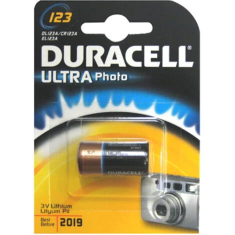 DURACELL BATTERIA AL LITIO CR123 CR123A CR17345 3V