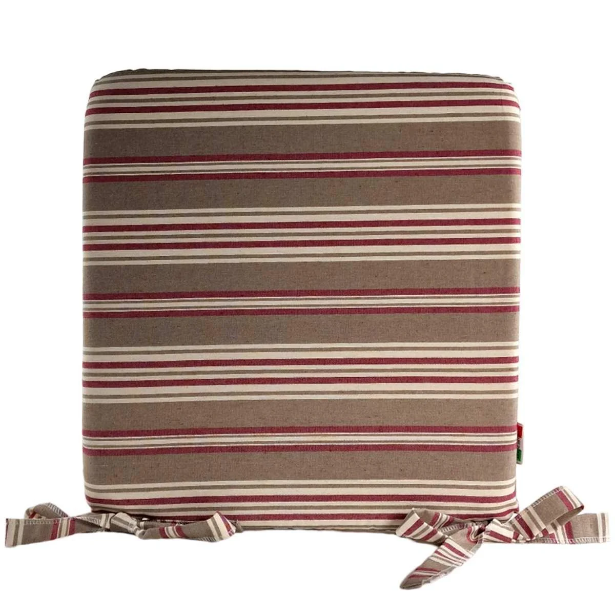 Cuscino Sedia Teflon Rayur Antimacchia Righe Rosso cm.37x37