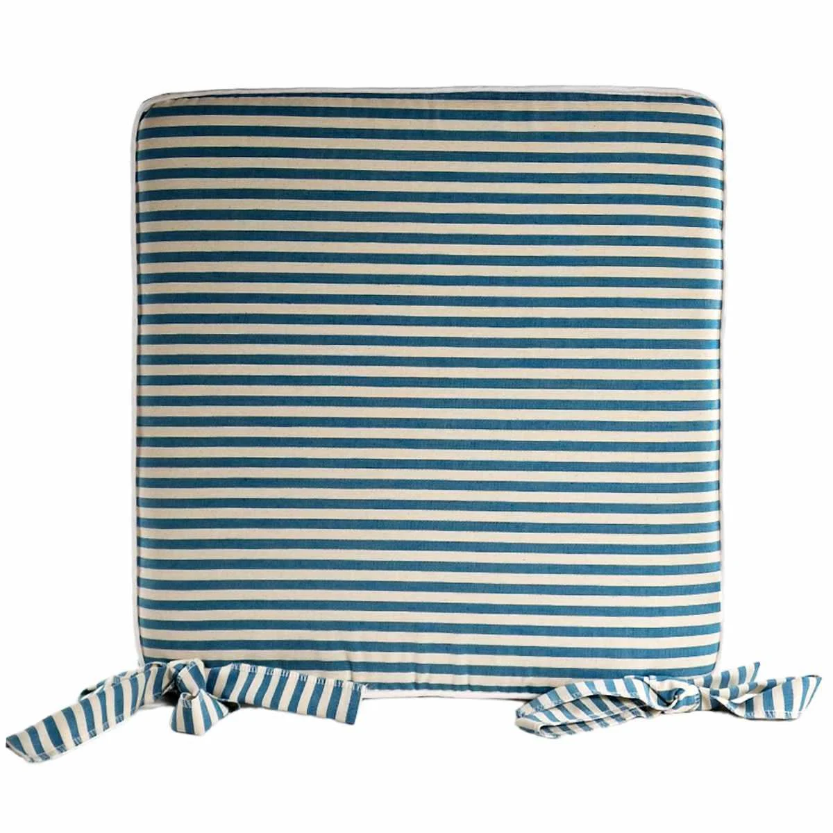 Cuscino Sedia Fianchetto Teflon Rayur Righe Azzurro cm.40x39