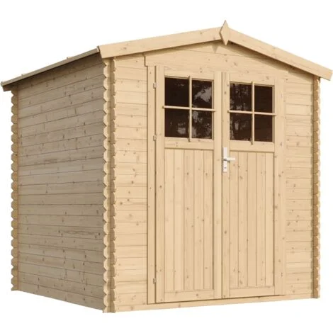TIMBELA M343F Casetta da Giardino in Legno per Esterni con serratura di alta qualità - L216xL206xA218 cm/ 3.53 m2 - Piccola Casetta in Legno, Rimessa Attrezzi, Deposito Bici
