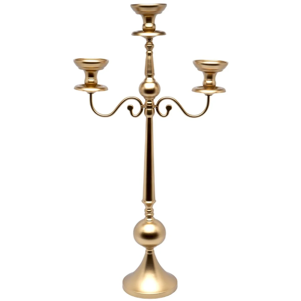 Candelabro con 3 Posti Candela Metallo Oro h74