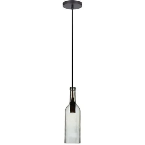 Lampadario a Sospensione Forma Bottiglia In Vetro Colore Trasparente Attacco E14 Per Ristorante Sushi Bar SKU-3771