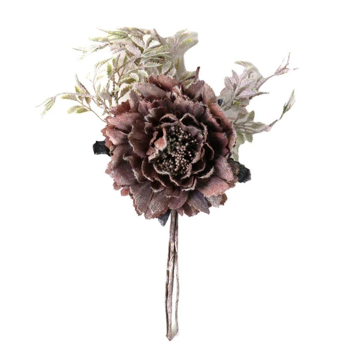 Fiore Peonia in Tessuto Rosa Scuro cm.26xh8